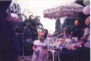 My 3rd birthday - the last birthday I had to myself (sorry for the slightly freaky picture)